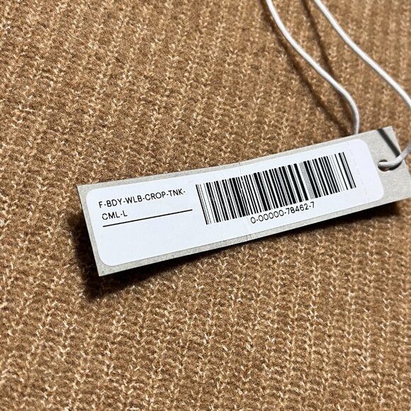 Everlane Wool Camel‎ Stretch Knit Tank Top Cozy Soft Sz Large Women's NWT - Picture 4 of 6